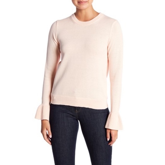 J. Crew Sweaters - J. Crew Subtle Pink Ruffle Cuff Sweater